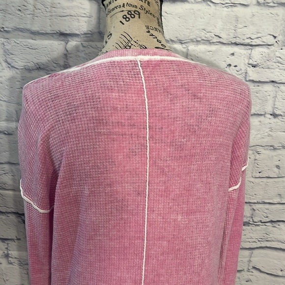 Elliott Lauren Luminosity Lightweight Sweater Waffle Knit Long Sleeves V-neck XS - Picture 5 of 11